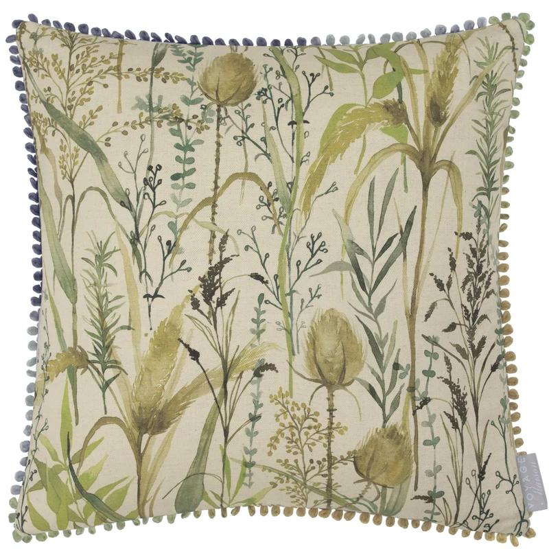 Voyage Maison Lydiard Feather Filled Cushion – Watercolour Meadow Floral Cotton-Linen Blend Country Style (Linen - 50x50cm) - Image 1