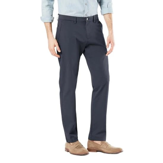 Dockers Men's Crafted Khaki Slim Tapered, India Ink, 31 30