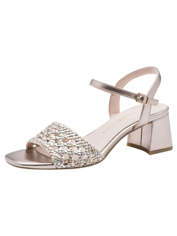 MARCO TOZZI women's sandal soft Feel Me footbed soft lining Vegan timeless, pink (ROSE MET. COMB), 7.5 UK