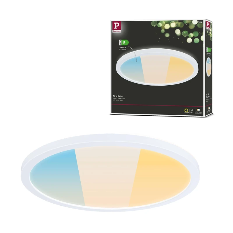 Paulmann 71275 Atria Shine IP44 LED Panel Round 298 mm 14.8 W 2250lm 3000-6500K White