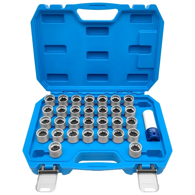 31PCS Wheel Lock Nut Key Kit Compatible with Mercedes Benz, Wheel Anti-Theft Locking Lug Nut Removal Socket, Hand Repair Tool