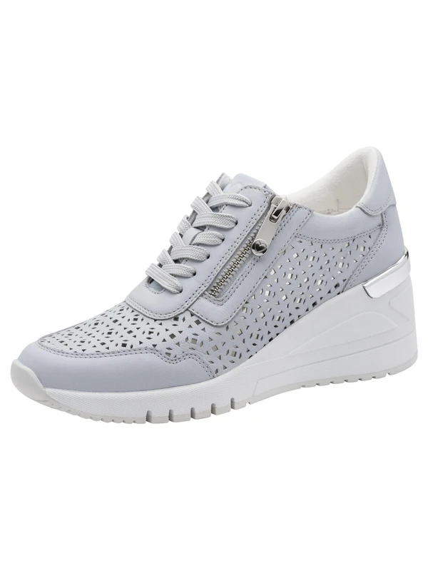 MARCO TOZZI Women's Sneaker Soft Feel Me Removable Footbed Leather Soft Lining Stylish, Blue (LT.Blue), 5.5 UK