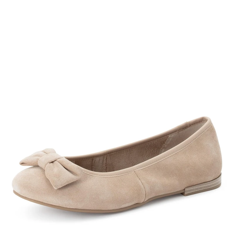 MARCO TOZZI Women Ballerinas soft Feel Me Footbed Leather soft Lining Fashionable, beige (LT.TAN), 7 UK