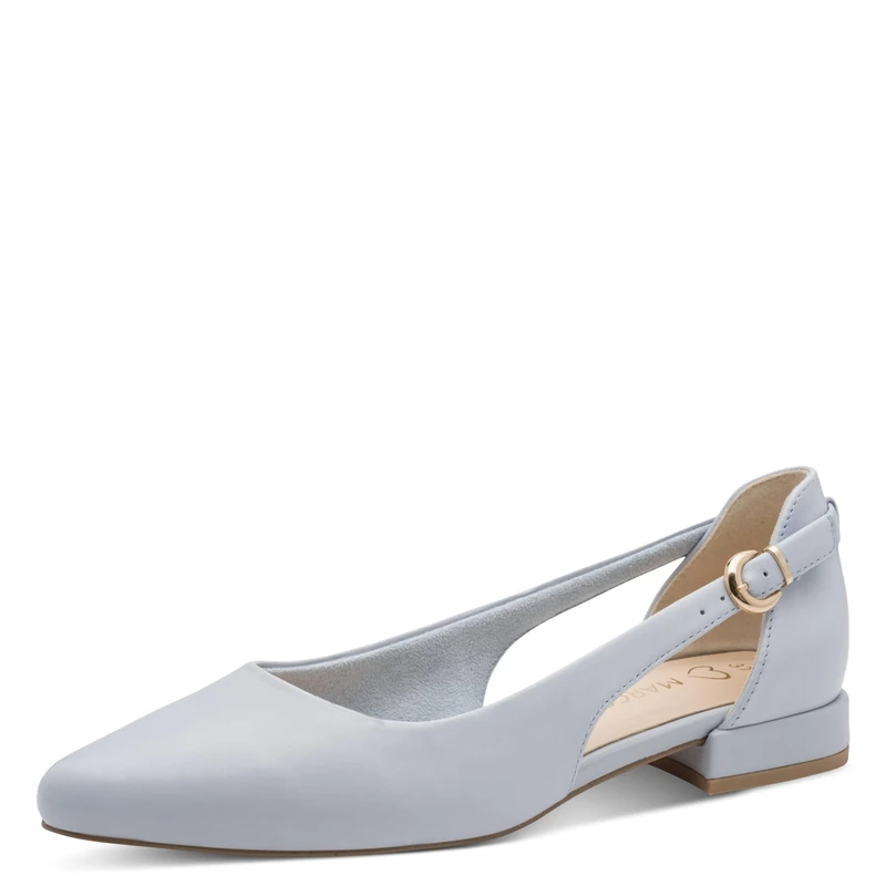MARCO TOZZI Women Ballerinas Soft Feel Me Footbed Leather Soft Lining Pointed, Blue (LT.Blue), 4.5 UK - Image 1