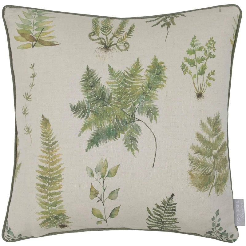 Voyage Maison Verbena Feather Filled Cushion – Hand-Painted Wildflowers Cotton Blend Botanical Elegance (Linen - 50x50cm)