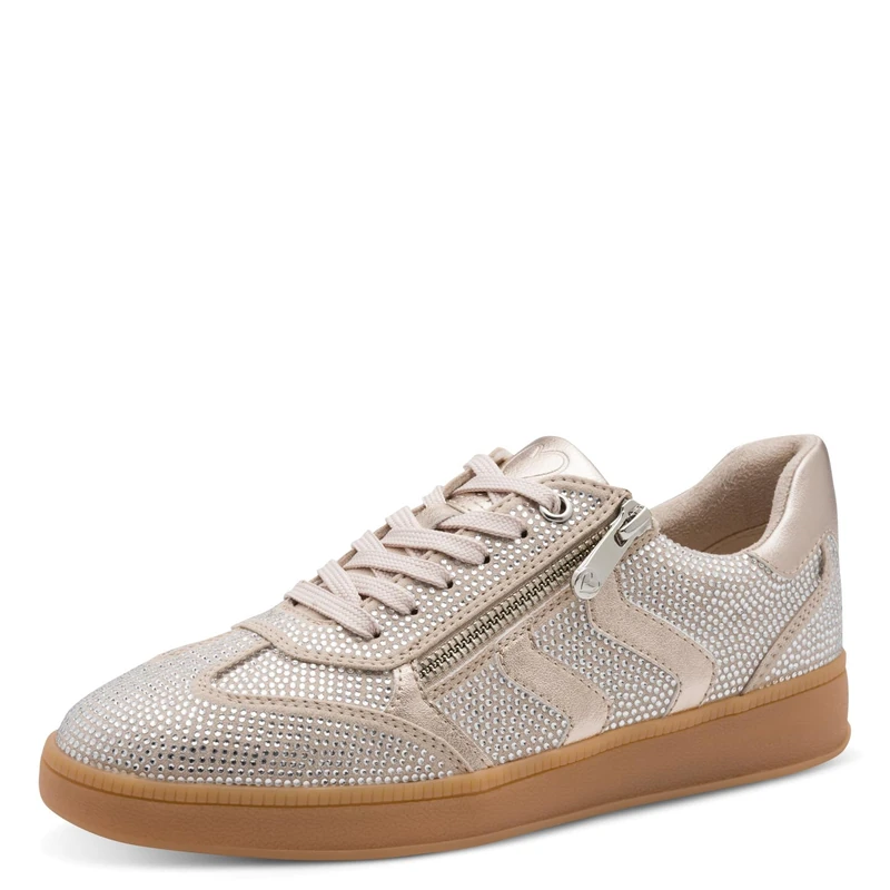 MARCO TOZZI Women's Sneaker soft Feel Me Removable Footbed soft lining Modern, metallic (PLATINUM), 7 UK