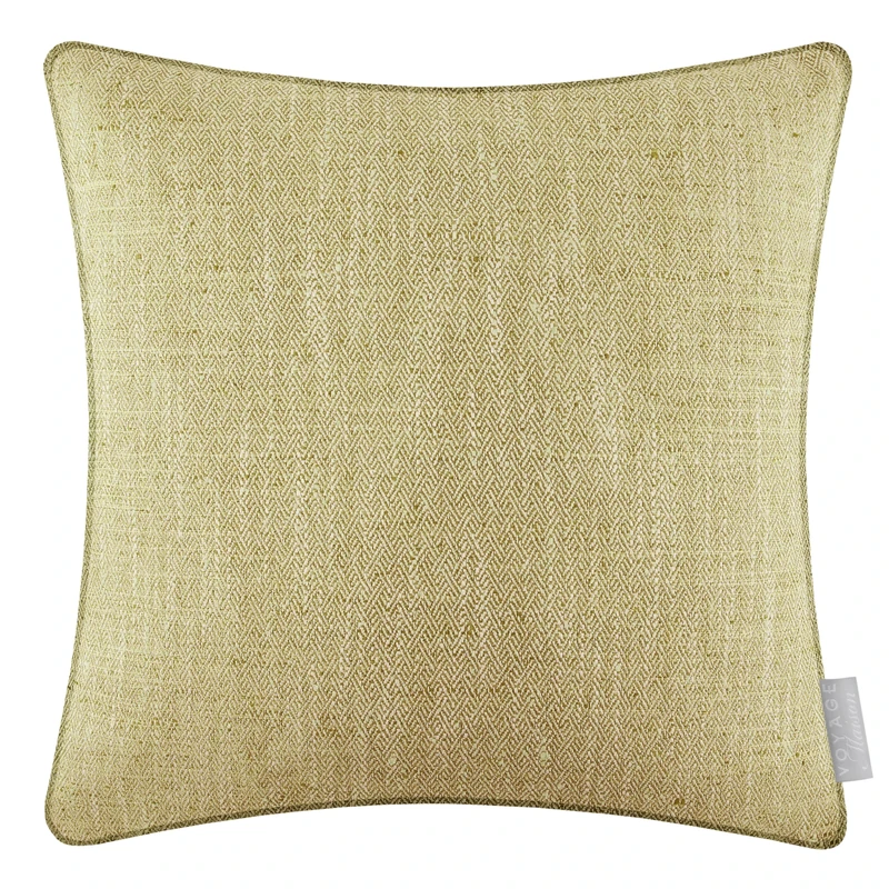 Voyage Maison Jedburgh Feather Filled Cushion – Herringbone Textured Woven Artisan Country Décor (Meadow - 50x50cm)
