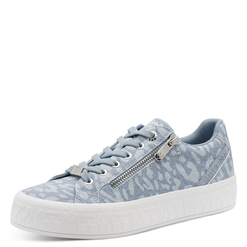 MARCO TOZZI Women’s Sneaker Lacing and Zipper Simple, Blue (LT.Blue Comb), 7 UK - Image 1