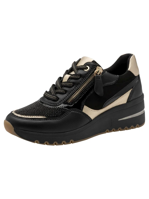MARCO TOZZI Women's Sneaker Soft Feel Me Removable Footbed Soft Lining Modern, Black (Black Comb), 7 UK - Image 1