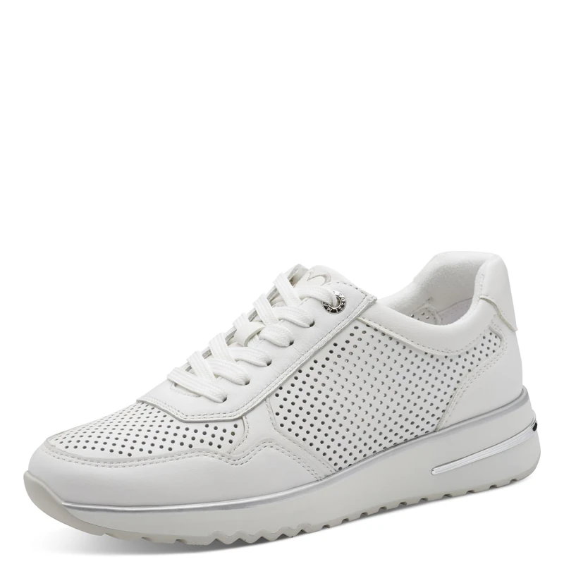 MARCO TOZZI Women's Sneaker Soft Feel Me Removable Footbed Leather Soft Lining Stylish, White (White), 6 UK