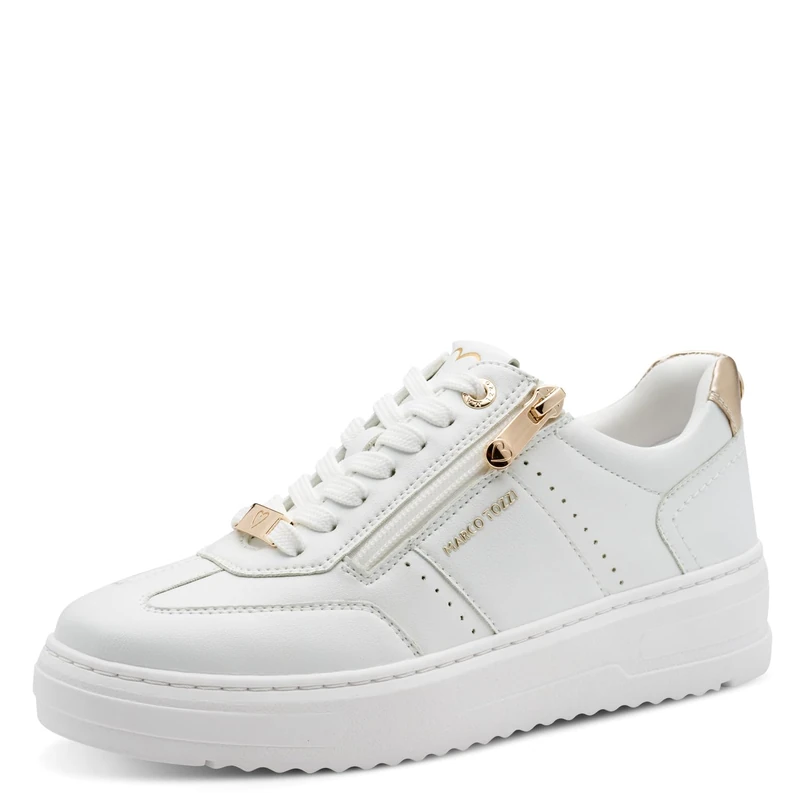 MARCO TOZZI Women's Sneaker Soft Feel Me Removable Footbed Soft Lining Modern, White (White Comb), 8.5 UK - Image 1