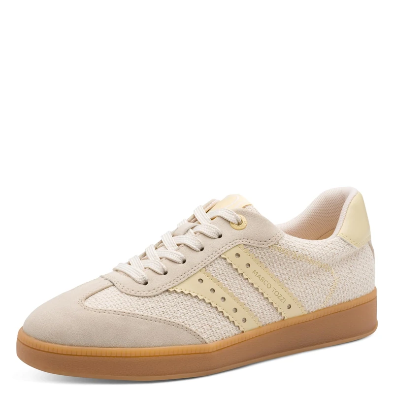 MARCO TOZZI Women's Sneaker soft Feel Me Removable Footbed soft lining Modern, yellow (VANILLA COMB), 4.5 UK
