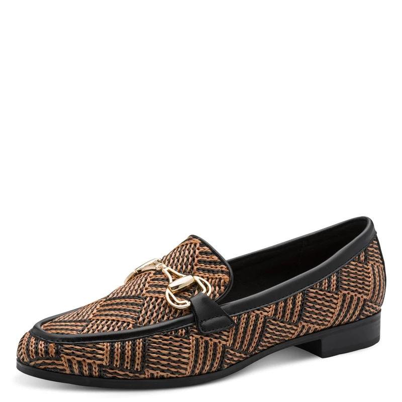 MARCO TOZZI Women's Loafers Soft Feel Me Footbed Soft Lining Stylish, Black (Black Comb), 4 UK