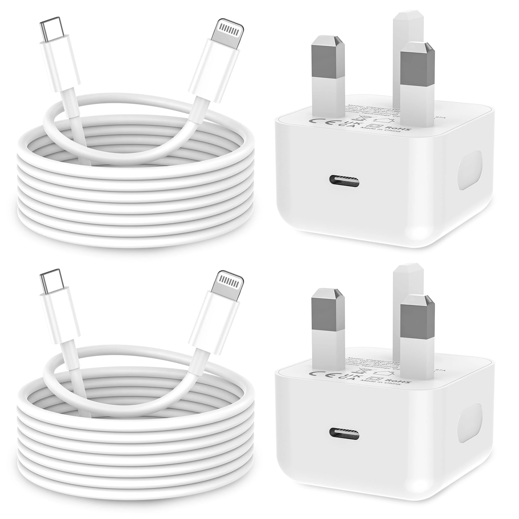KTDRJN for iPhone Charger Fast Charge, 2Pack PD 20W Fast Apple Charger Cable 2M, iPhone Fast charger Plug with USB C To Lightning Cable for iPhone 14 13 12 11 Pro Max XS XR X 8 7 6 Plus, iPad and iPod