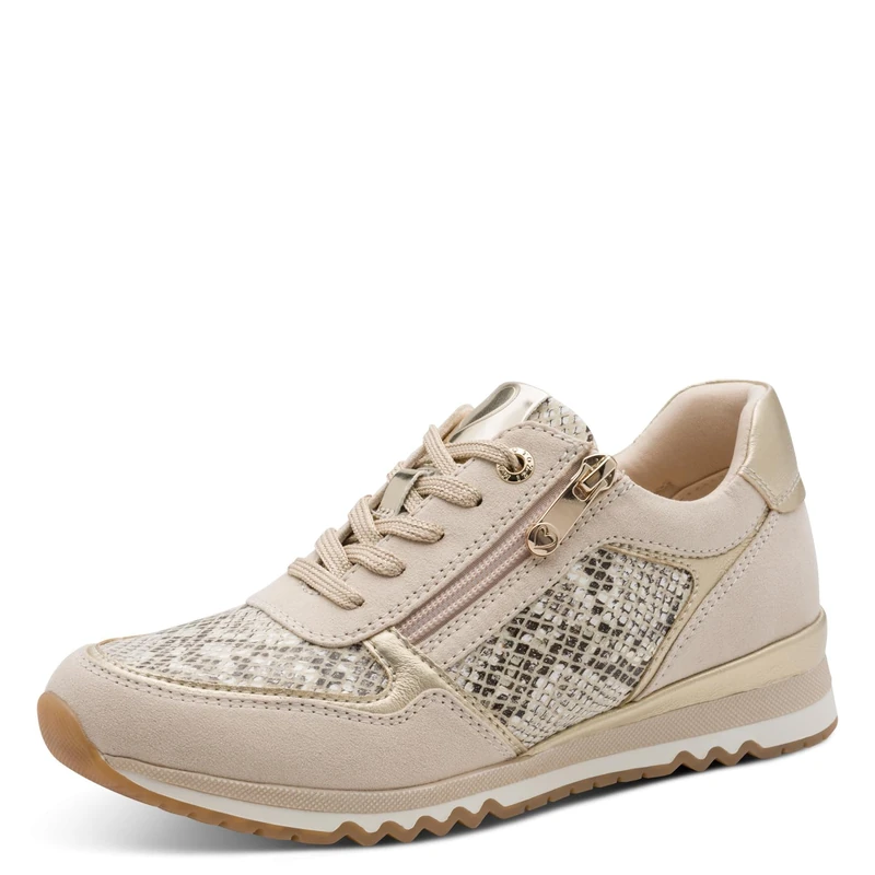 MARCO TOZZI Women Sneakers Soft Feel Me Removable Footbed Soft Lining Vegan Modern, Beige (LT.TAN Comb), 6 UK