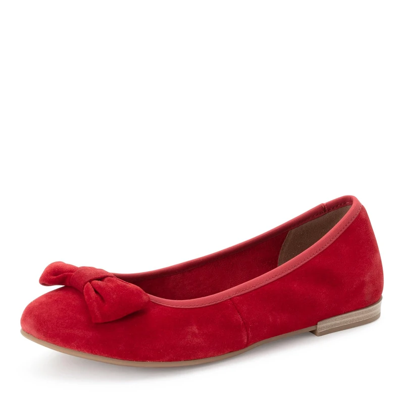 MARCO TOZZI Women Ballerinas Soft Feel Me Footbed Leather Soft Lining Fashionable, red (RED), 6 UK