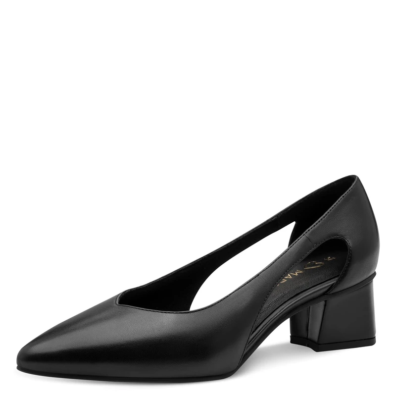 MARCO TOZZI Women's Pumps soft Feel Me Footbed Leather Leather Insole soft Lining Modern, black (BLACK), 8.5 UK