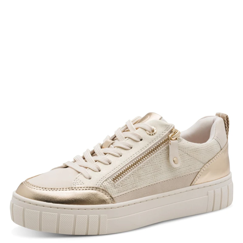 MARCO TOZZI Women's Sneaker Soft Feel Me Removable Footbed Soft Lining Modern, Beige (Dune MET.Comb), 6 UK - Image 1