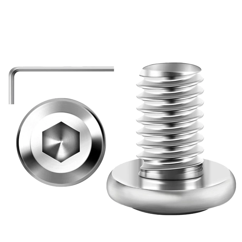 Valorada 20Pcs M5 Bolts, M5 x 10mm Flat Head Hex Socket Screws, 304 Stainless Steel Furniture Bolts, Full Thread Machine Screws with Hex Key