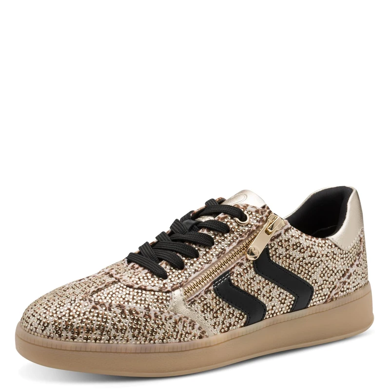 MARCO TOZZI Women's Sneaker Soft Feel Me Removable Footbed Soft Lining Modern, Beige (Leo Dune Comb), 5.5 UK
