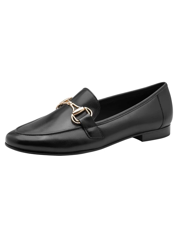 MARCO TOZZI women's loafers soft Feel Me footbed leather soft lining modern, black (BLACK NAPPA), 4.5 UK