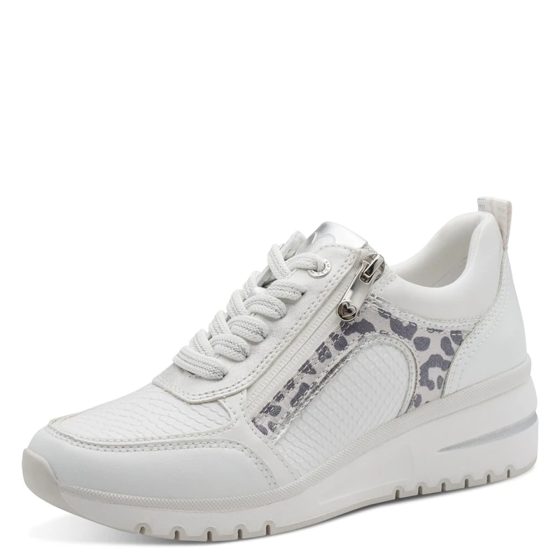 MARCO TOZZI Women Sneakers soft Feel Me Removable Footbed soft lining Vegan Modern, white (WHITE COMB), 6 UK