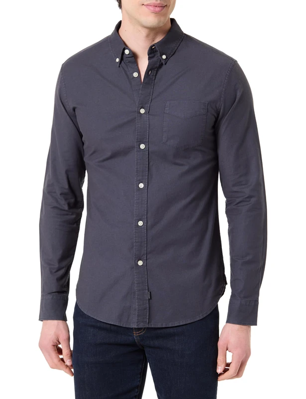 Dockers Men's Stretch Oxford Shirt, India Ink GD, L