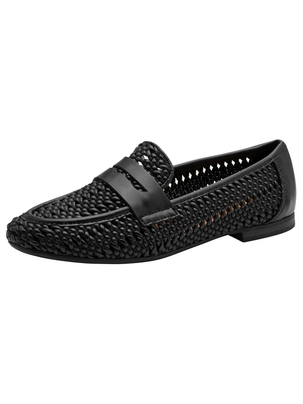 MARCO TOZZI women's loafers soft Feel Me footbed soft lining simple, black (BLACK), 4 UK