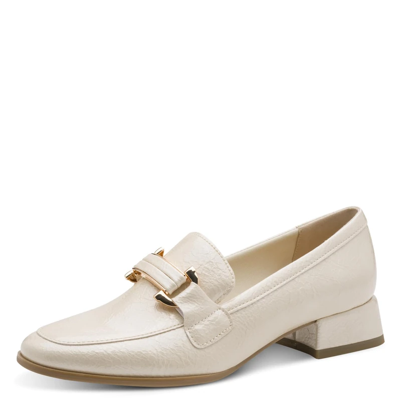 MARCO TOZZI Women's Loafers Soft Feel Me Footbed Soft Lining Vegan Shock-Absorbing Heel Vegan, Beige (Cream Patent), 4.5 UK - Image 1