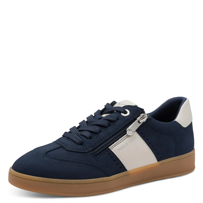 MARCO TOZZI Women's Sneaker Soft Feel Me Removable Footbed Soft Lining Modern, Blue (Navy), 4.5 UK