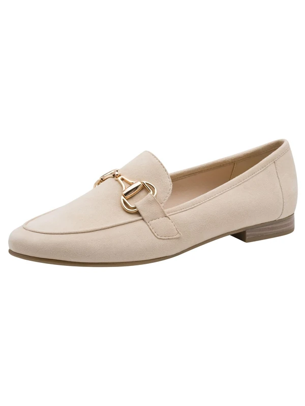 MARCO TOZZI women's loafers soft Feel Me footbed leather soft lining modern, beige (DUNE), 8.5 UK