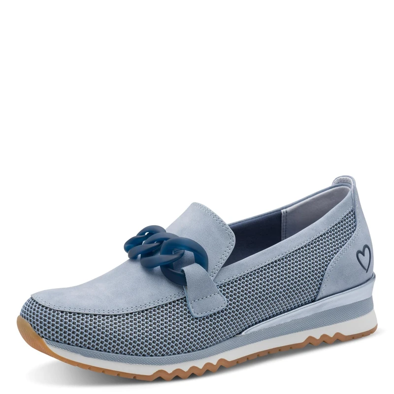 MARCO TOZZI Women's Sneaker Soft Feel Me Removable Footbed Soft Lining Modern, Blue (LT.Blue Comb), 6 UK