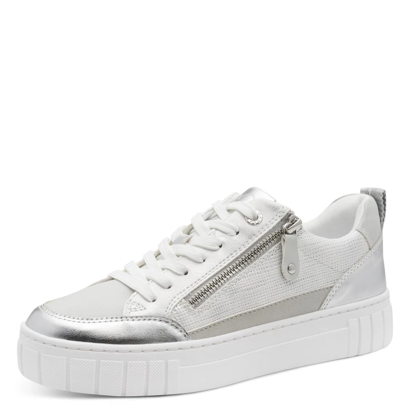 MARCO TOZZI Women's Sneaker soft Feel Me Removable Footbed soft lining Modern, grey (LT.GREY MET.C.), 4.5 UK