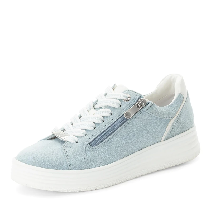 MARCO TOZZI Women's Sneaker Soft Feel Me Removable Footbed Soft Lining Modern, Blue (LT.Blue), 8.5 UK