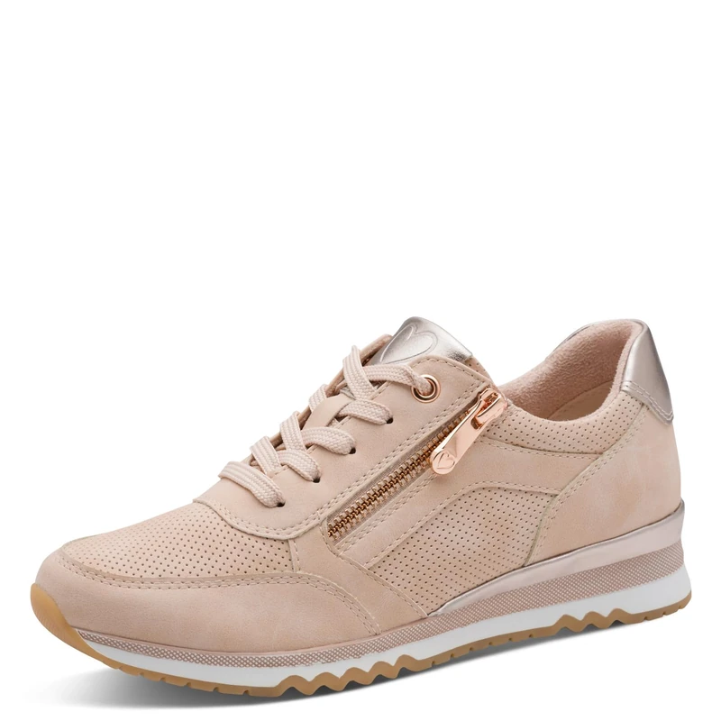 MARCO TOZZI Women Sneaker Soft Feel Me Removable Footbed Soft Lining Vegan Stylish, Pink (Rose Comb), 4 UK