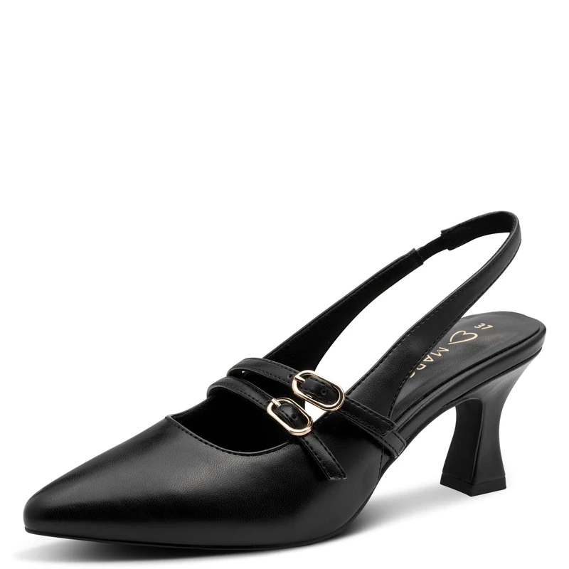 MARCO TOZZI Women Pumps Soft Feel Me Footbed Soft Lining Vegan Modern, Black (Black), 7.5 UK