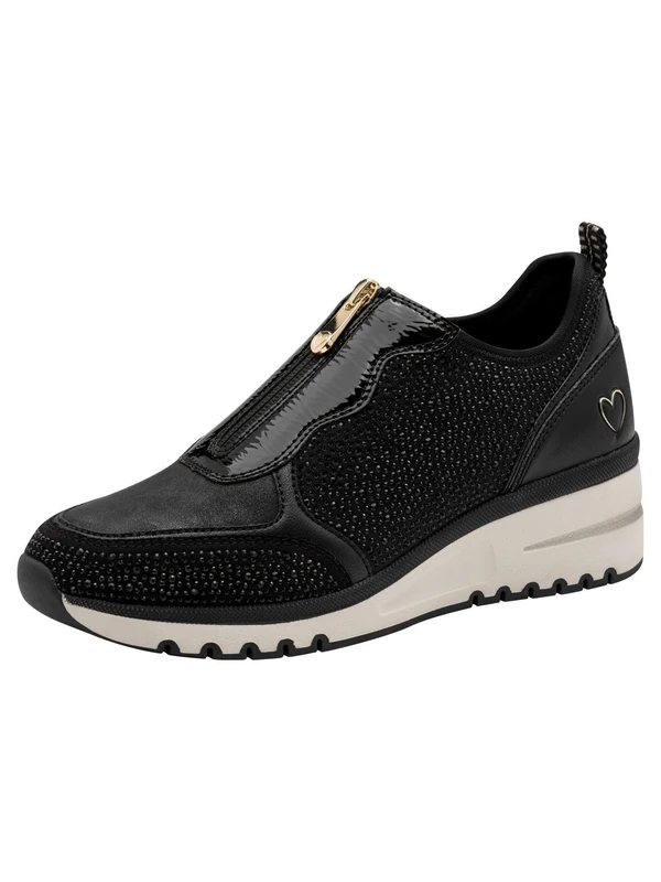 MARCO TOZZI Women Sneakers Soft Feel Me Removable Footbed Soft Lining Vegan Modern, Black (Black Comb), 5.5 UK