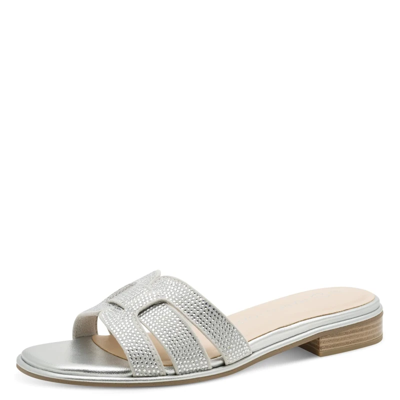 MARCO TOZZI Women's Sandal soft Feel Me Footbed soft Lining Stylish, metallic (SILVER), 4.5 UK