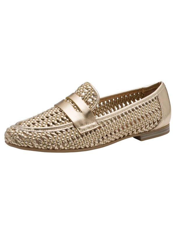 MARCO TOZZI women's loafers soft Feel Me footbed soft lining simple, metallic (GOLD), 5.5 UK