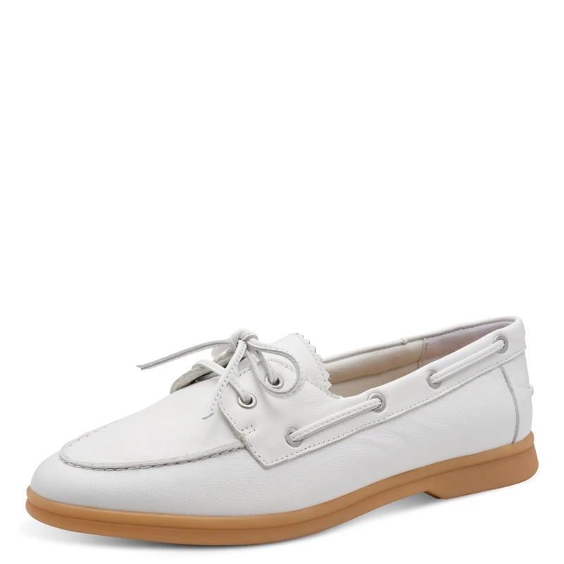 MARCO TOZZI Women Slip-ons Soft Feel Me Footbed Leather Soft Lining Stylish, White (White Nappa), 4 UK - Image 1