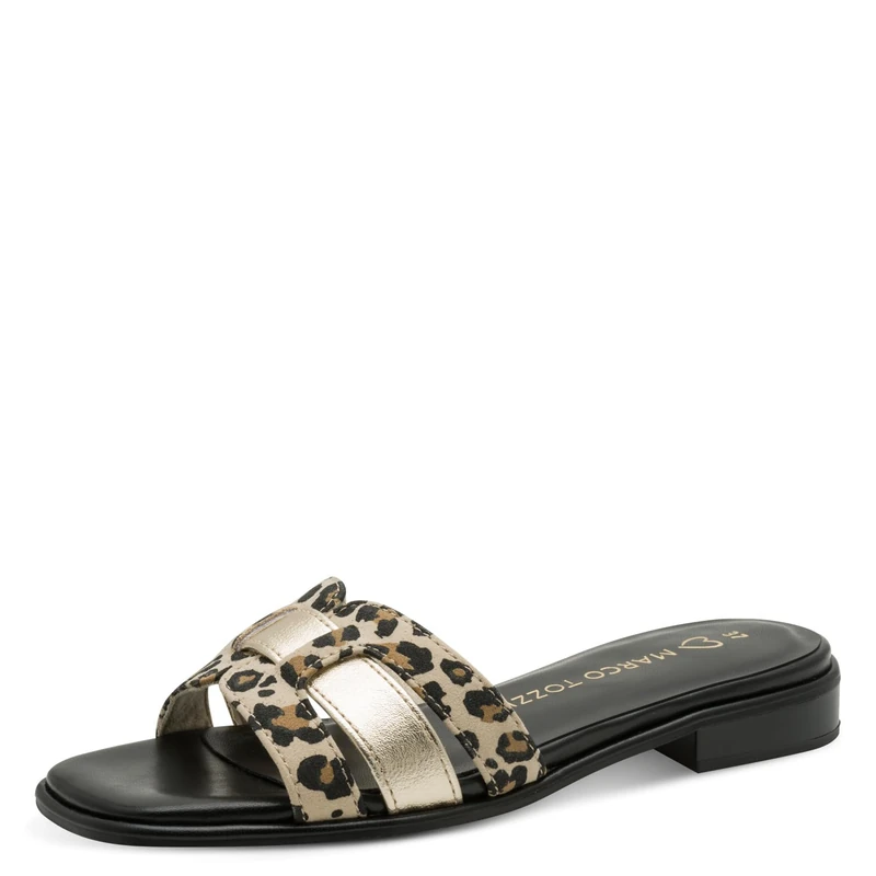 MARCO TOZZI Women's Sandal soft Feel Me Footbed soft Lining Vegan Modern, beige (LEO DUNE COMB), 8.5 UK