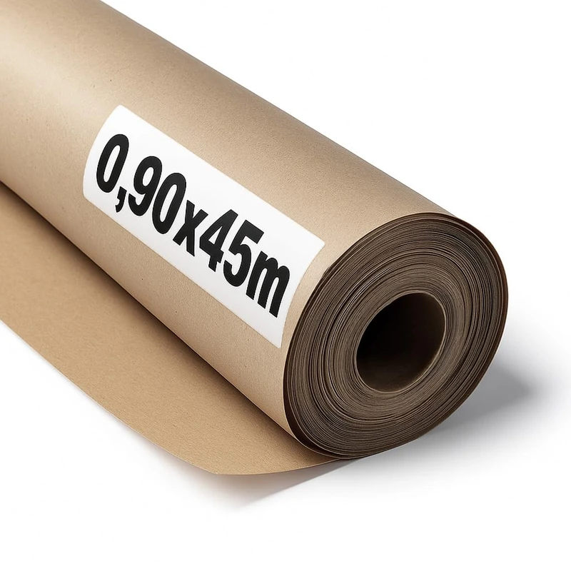OFITURIA Natural Brown Kraft Paper 70 g/m² - Roll 0.90 × 45 m - 1 Roll - for Packaging, Crafts and Decoration - Resistant and Easy to Cut - Compatible with Paints and Crayons