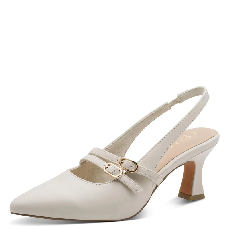 MARCO TOZZI Women Pumps Soft Feel Me Footbed Soft Lining Vegan Modern, Beige (Cream), 6 UK