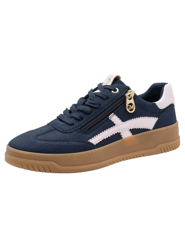 MARCO TOZZI Women's Sneaker Soft Feel Me Removable Footbed Soft Lining Modern, Blue (Navy), 4 UK