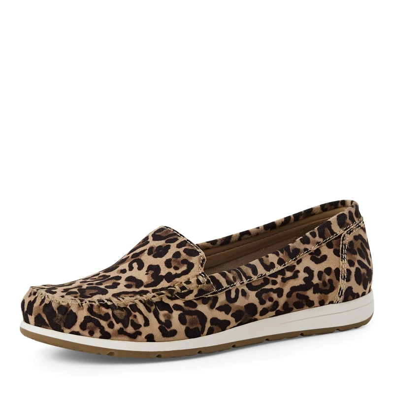 MARCO TOZZI Women Moccasin soft Feel Me footbed Leather Modern, beige (LEO BEIGE), 4.5 UK