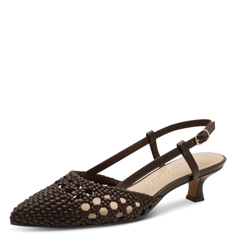 MARCO TOZZI Women's Pumps Soft Feel Me Footbed Soft Lining Vegan Fashionable, Brown (Choco), 7 UK