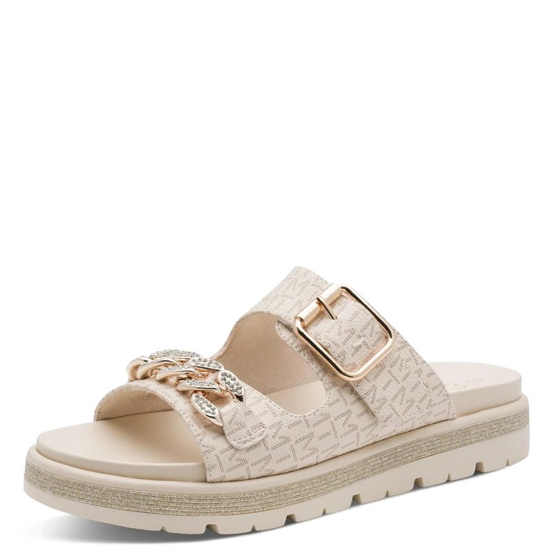 MARCO TOZZI women's sandal soft Feel Me footbed soft lining modern, beige (CREAM COMB), 6 UK