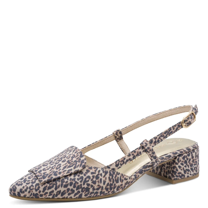 MARCO TOZZI Women's Pumps Soft Feel Me Footbed Soft Lining Vegan Trendy, Beige (Leo Dune), 4 UK