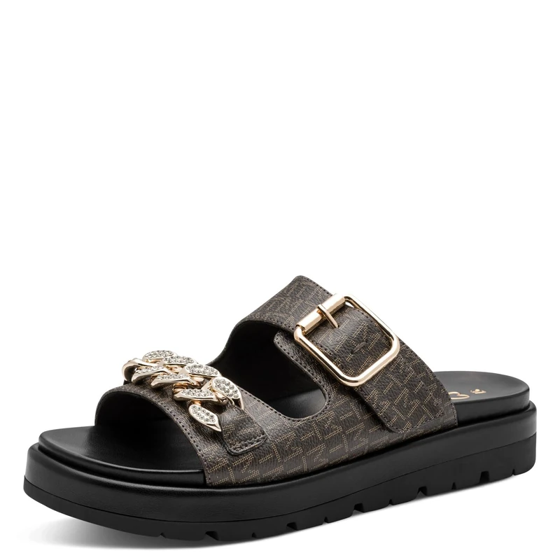 MARCO TOZZI women's sandal soft Feel Me footbed soft lining modern, black (BLACK COMB), 7 UK