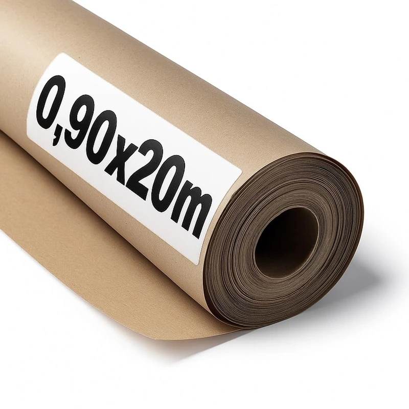 OFITURIA Natural Brown Kraft Paper 70 g/m² - Roll 0.90 x 20 m - Pack of 3 Rolls - for Packaging, Crafts and Decoration - Resistant and Easy to Cut - Compatible with Paints and Crayons